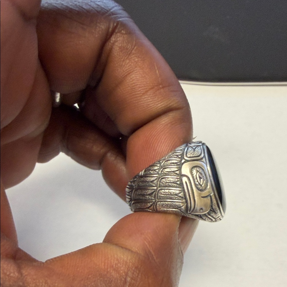 David Yurman Northwest Collection Black Onyx Signet Men's Ring - Picture 8 of 8